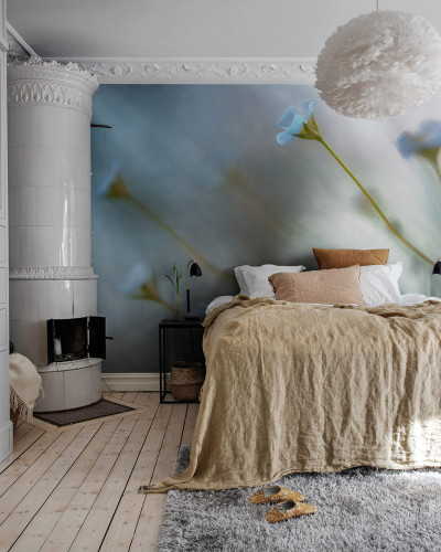 Forget Me Not wallpaper in a bedroom interior
