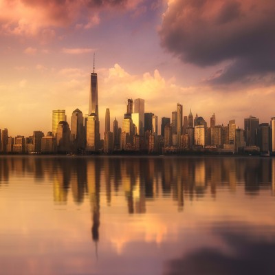 Tapet cu orizontul urban la apus