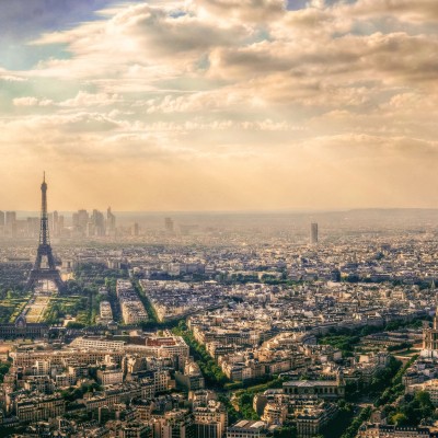 Tapet foto cu panorama Parisului, cu Turnul Eiffel în prim-plan