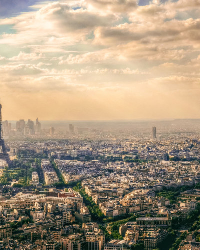 Tapet foto cu panorama Parisului, cu Turnul Eiffel în prim-plan
