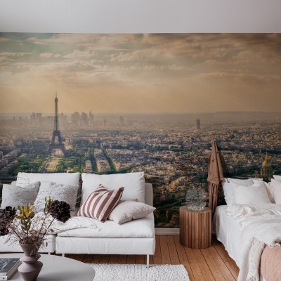 Tapet foto cu panorama Parisului, cu Turnul Eiffel în prim-plan