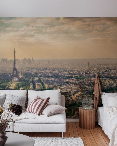 Tapet foto cu panorama Parisului, cu Turnul Eiffel în prim-plan