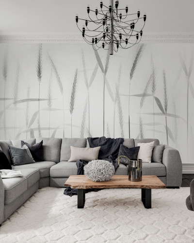 Tapet cu design minimalist de spice de grâu, perfect pentru a crea o atmosferă relaxantă și primitoare.