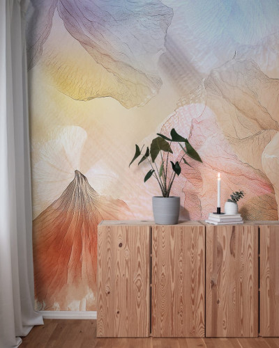 Tapet abstract cu petale pastelate, Pastel Petals
