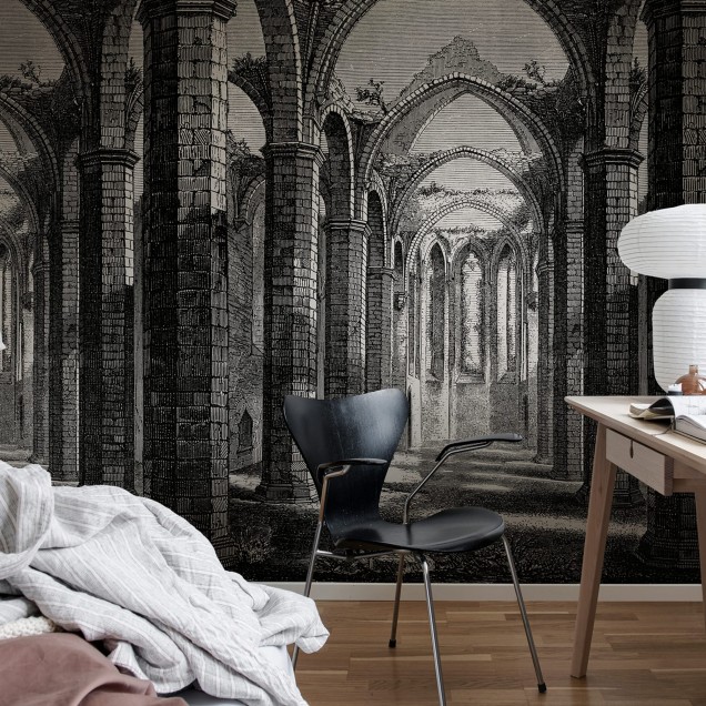 Tapet cu arce gotice vintage. Designul este imprimat pe hartie de inalta calitate, cu o rezolutie excelenta.
