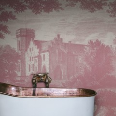 Fototapet Swan Pond, Dusty Pink, personalizat, Rebel Walls