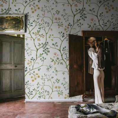 Tapet cu design floral delicat Song Tree, Pearl