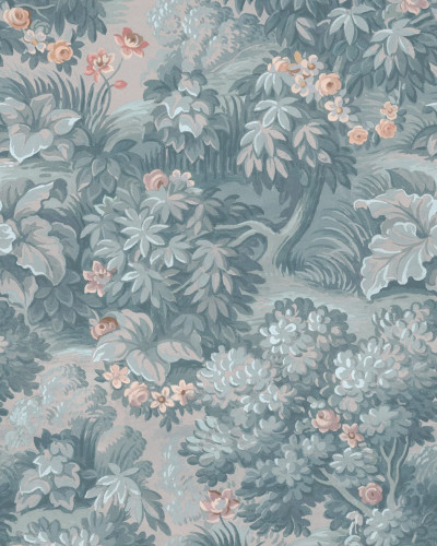 Tapet floral albastru deschis The Path, Lightblue, cu un design elegant și delicat, care aduce o notă de naturalețe în orice cameră.