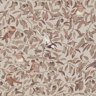 Tapet Backwood Birds, Maro, cu păsări pe ramuri de copaci, perfect pentru dormitor sau living.