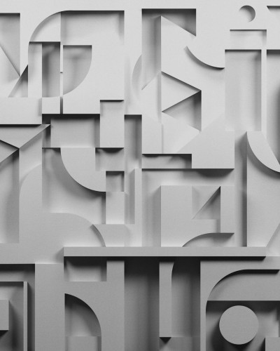 Tapet geometric abstract in nuante de gri