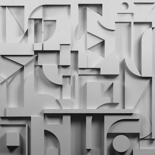 Tapet geometric abstract in nuante de gri