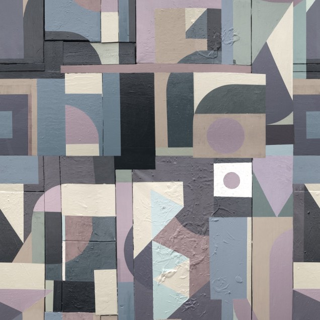 Tapet abstract modern cu forme geometrice pastelate
