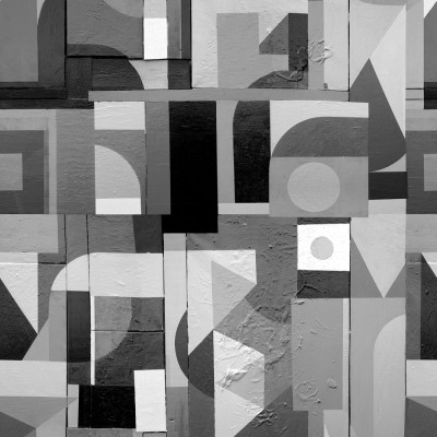 Tapet geometric abstract cu design modern în nuanțe de gri