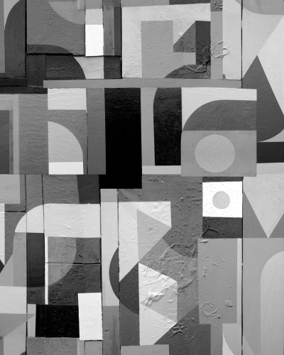 Tapet geometric abstract cu design modern în nuanțe de gri