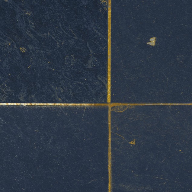 Tapet Kintsugi, albastru inchis, cu linii aurii