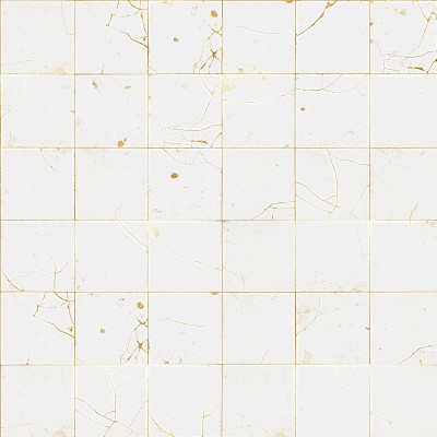 Tapet modern Kintsugi Pearl cu design de plăci ceramice cu crapaturi aurii.