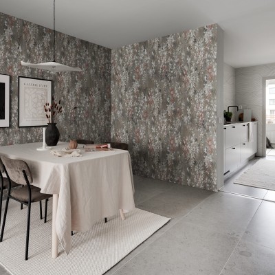 Tapet cu flori Wisteria, Wisteria Linen, în decor modern