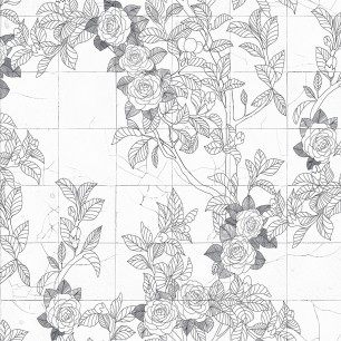 Fototapet Rose Tiles, Graphite, personalizat, Rebel Walls