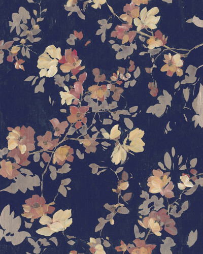 Blooming Garden, Dark Blue, Rebel Walls