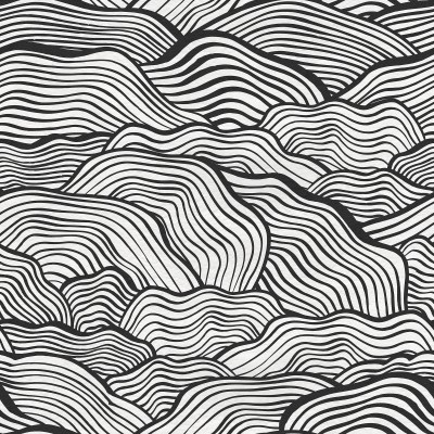 Tapet Soft Clouds, Graphite cu design minimalist, cu linii curbe, pentru un decor modern