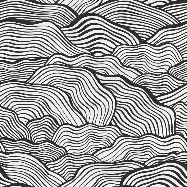 Tapet Soft Clouds, Graphite cu design minimalist, cu linii curbe, pentru un decor modern