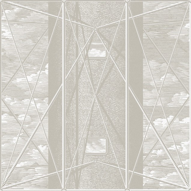Imagine cu un tapet cu design geometric minimalist in nuante de gri, perfect pentru living, dormitor sau birou.