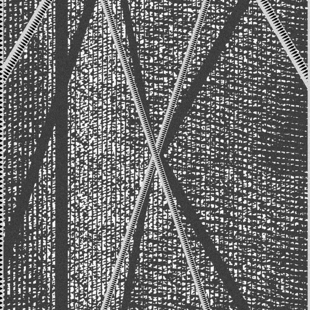 Tapet geometric Skyrise, Graphite, cu un model elegant și grafic imprimat pe un fond gri închis