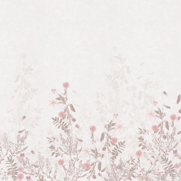 Tapet cu flori decolorate, Stormy Meadow, Dusty Pink
