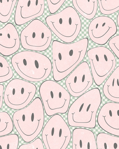 Tapet Happy Rebel Bubblegum cu zambeturi roz pastelat