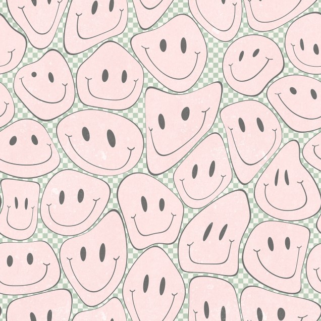 Tapet Happy Rebel Bubblegum cu zambeturi roz pastelat