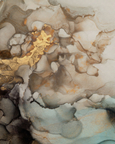 Tapet Cloudi Dust, design abstract cu accente aurii