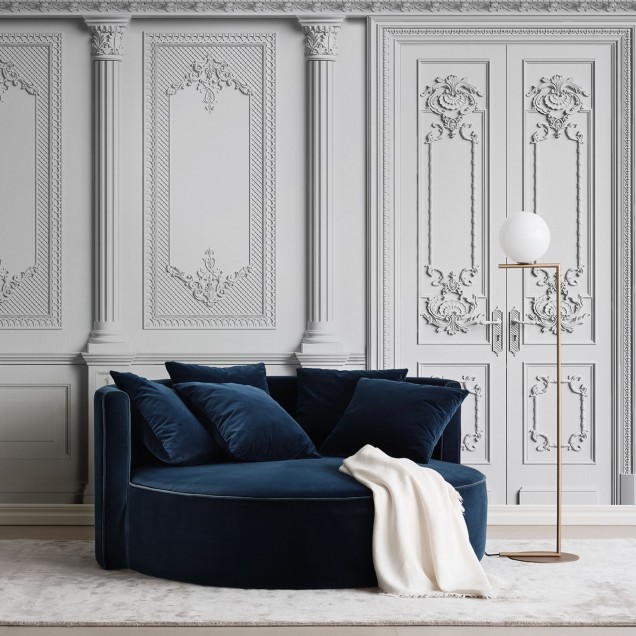 Tapet modern cu design de usi din lemn cu decoratiuni.