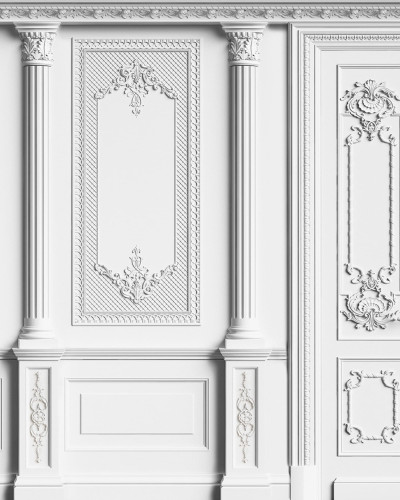 Tapet modern cu design de usi din lemn cu decoratiuni.
