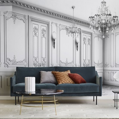 Tapet cu design clasic elegant, cu elemente decorative elaborate, perfect pentru a crea un decor sofisticat în orice cameră.