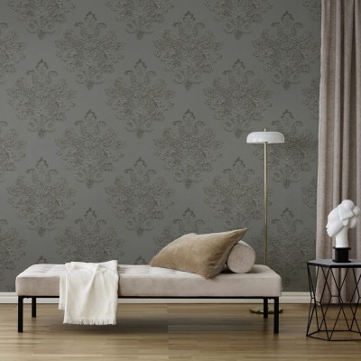 Tapet cu motive baroce gri, Baroque Pearl
