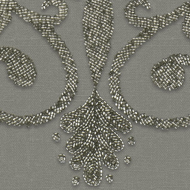 Tapet cu motive baroce gri, Baroque Pearl