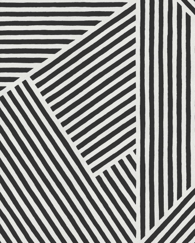 Tapet modern cu dungi diagonale alb-negru