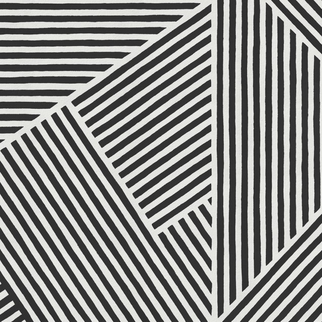 Tapet modern cu dungi diagonale alb-negru