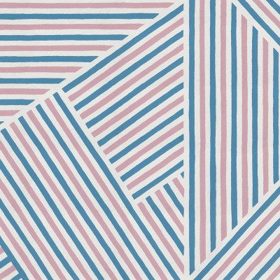 Tapet cu dungi albastre și roz, design modern