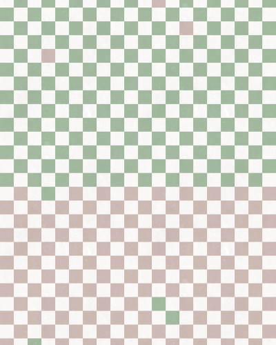Tapet geometric modern cu model in alb, verde si roz.