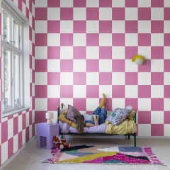 Fototapet Chess, Pink, personalizat, Rebel Walls