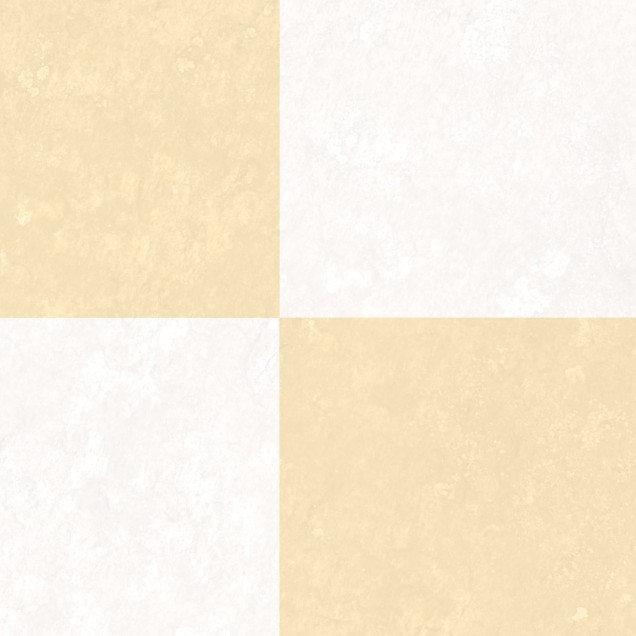 Tapet geometric cu motive de tabla de sah, galben si alb, intr-un interior modern