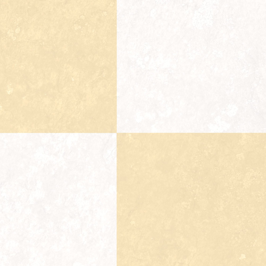 Tapet geometric cu motive de tabla de sah, galben si alb, intr-un interior modern