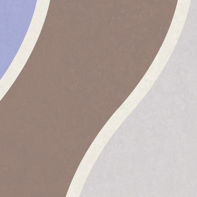 Tapet cu design abstract Seventies Waves, Rainbow, cu unde groase si curbate, in culori pastelate.