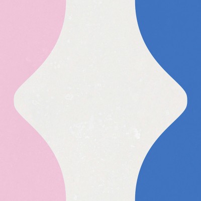 Tapet Wobbly, Blue & Pink, cu model abstract ondulat în nuanțe de albastru și roz.
