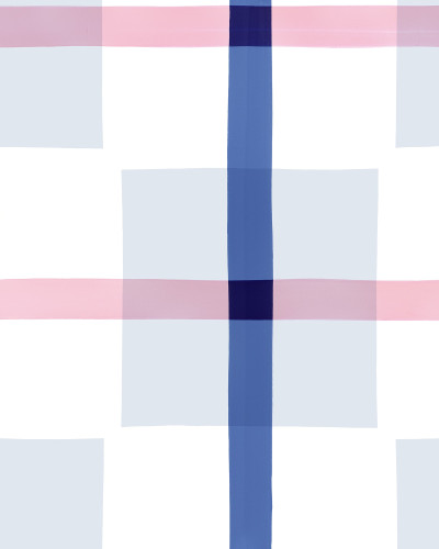 Wallpaper geometric modern cu linii subtiri albastre si roz.