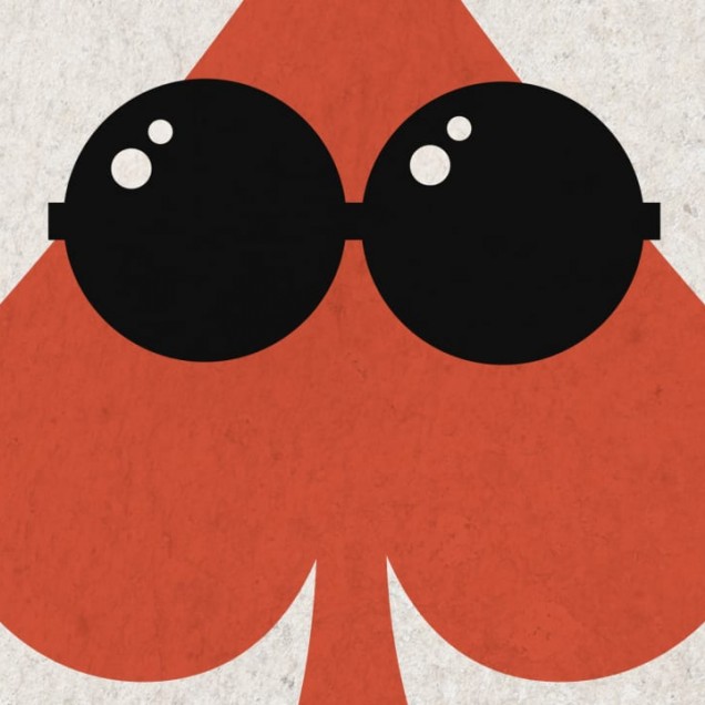 Wallpaper Poker Face Roșu cu simboluri de cărți de joc