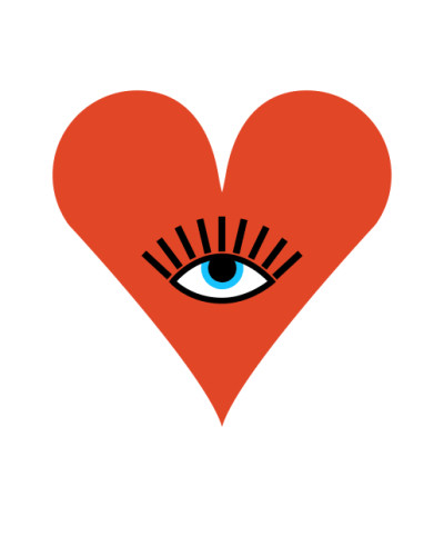 Tapet Queen of Hearts cu o inimă roșie și un ochi fermecător