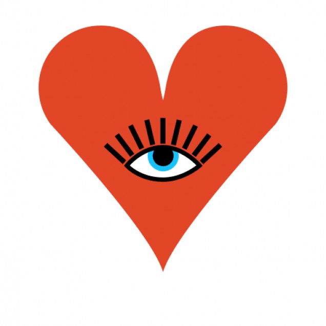 Tapet Queen of Hearts cu o inimă roșie și un ochi fermecător