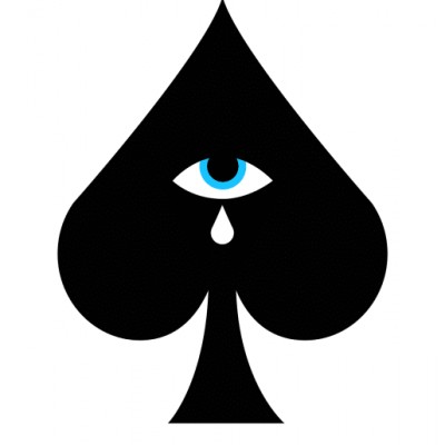 Tapet Ace of Spades, negru, cu un as de pică cu un ochi care plânge
